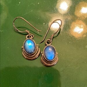 Elegant Blue Stone Dangle Earrings